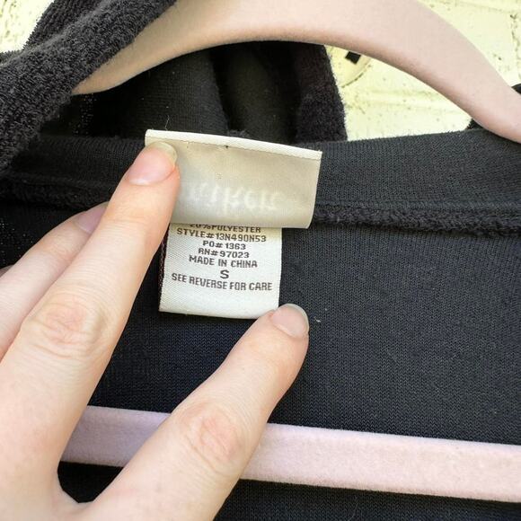 Vintage 2000s Miken Black Terry Cloth Bathing Suit Cover Up Dress - Picture 4 of 4